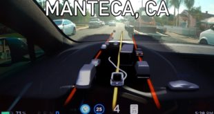 Navigating around Manteca, CA in FSD BETA 9.1