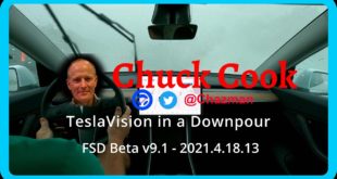 Tesla Vision in HEAVY Rain – Uncut – FSDBeta v9.1
