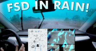 Tesla Vision and FSD Beta Challenged in Heavy and Light Rain | V10.0.1