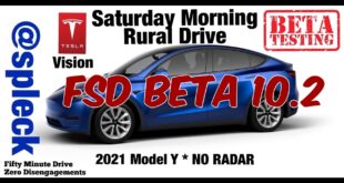 FSD Beta 10.2 Saturday Morning Rural Drive – 2021.32.25 – Tesla Vision AutoPilot – NO RADAR