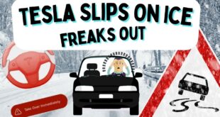 Tesla FSD Beta v10.8 Slips On Ice Freaks Out – TAKE OVER IMMEDIATELY
