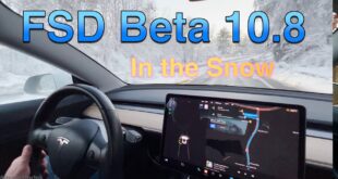 Tesla FSDBeta 10.8 in the Snow! Model 3 2021.44.25.6
