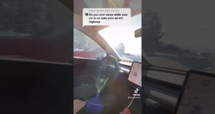 Sleeping During Tesla Autopilot #shorts