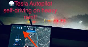 Unbelievable!!! Tesla Autopilot self-driving in Heavy Rain!!!