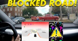 Tesla FSD Beta Handles a Truck Blocking the Road