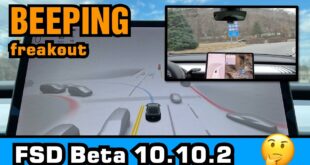 Tesla FSD Beta 10.10.2 – ok drive, but car freaks out in a curve with no warnings?