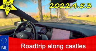VR360 Tesla Autopilot Roundtrip in Achterhoek, Nederland. Along castles and havezathes.