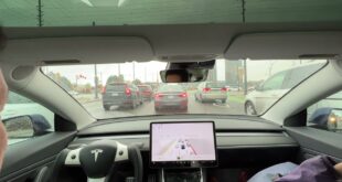 220409 – Tesla FSD Beta Short Drive in Markham – Hwy 7 East with Bus Right of Way lanes.