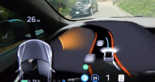 FSD BETA vs oncoming car on narrow road #shorts