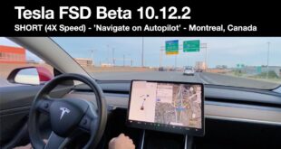 [4X Speed] Highway 'Navigate on Autopilot' (NoA) – Montreal, Canada – Tesla FSD Beta 10.12.2