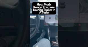 How Much Range You Lose Towing Trailer In A #Tesla #shorts