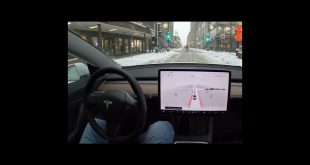 Autopilot Slows for Human ❄️ – Tesla FSD Beta #Shorts