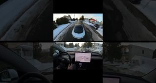 Autopilot with 3rd Person View – Tesla FSD Beta #Shorts