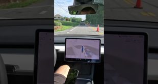 🔥lane closure self driving😏 #shorts #tesla  #elonmusk #tech #technology #autopilot #fsdbeta